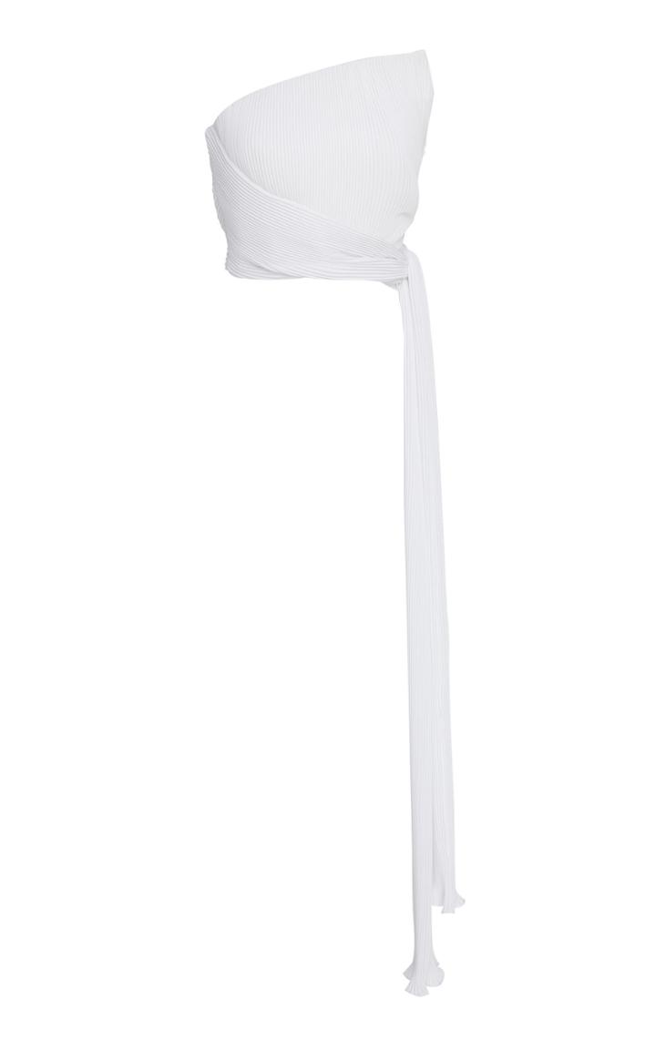 Brandon Maxwell Asymmetric Pleated Top