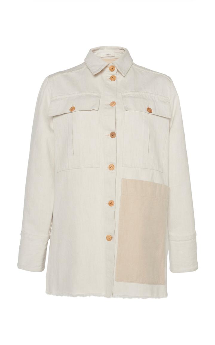 Eron Blanche Big Pocket Cream Cotton Shirt