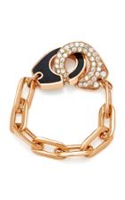 Audrey C. Jewelry 18k Gold Black Enamel And Diamond Ring