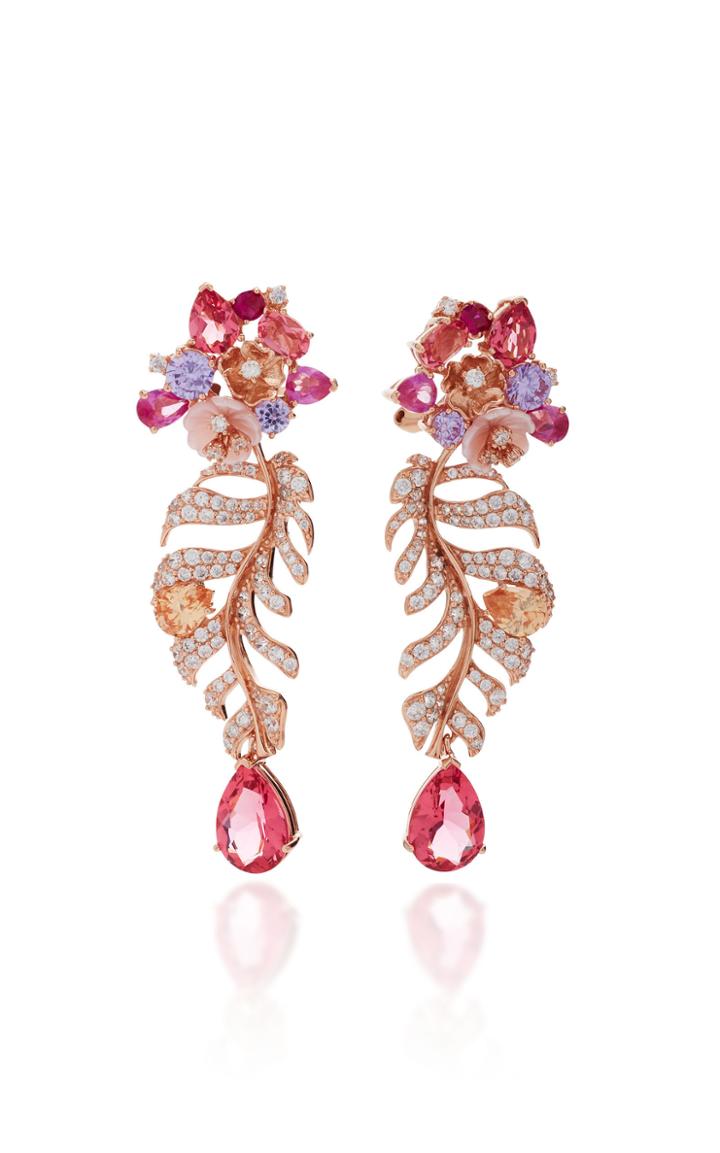 Anabela Chan M'o Exclusive Padparadscha Palm Earrings
