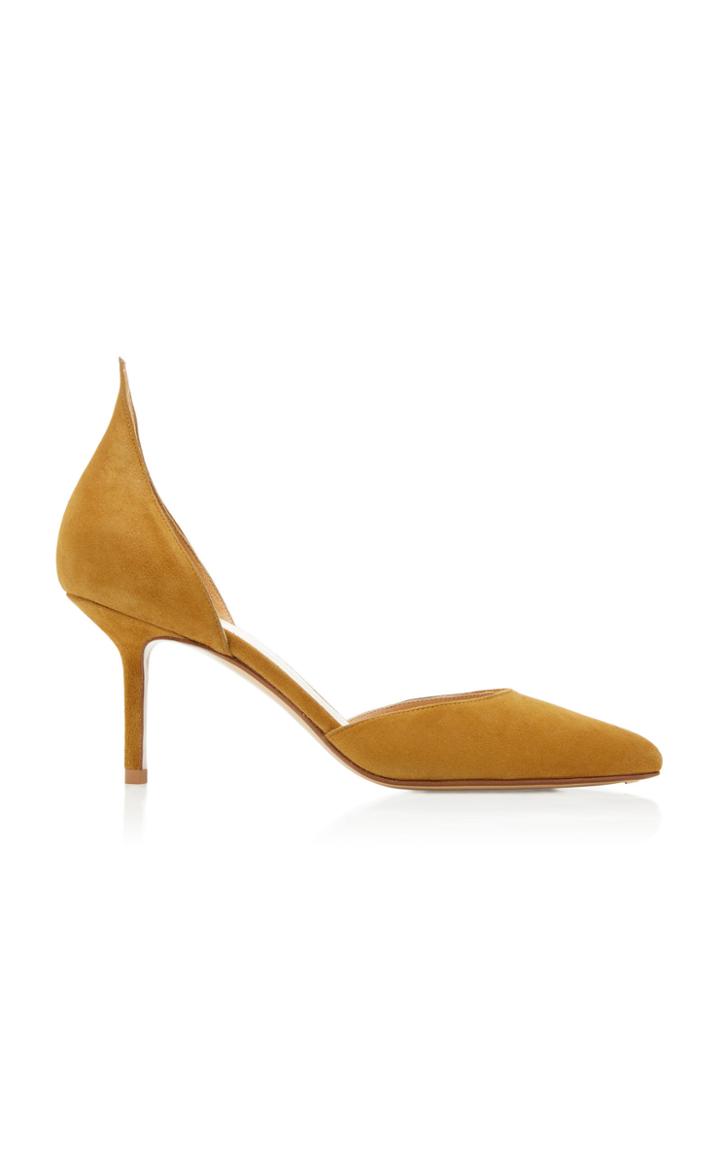 Francesco Russo Mid Heel Suede Pump