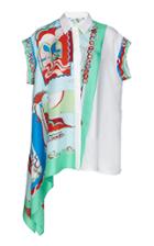 Emilio Pucci Asymmetric Short-sleeve Silk Shirt