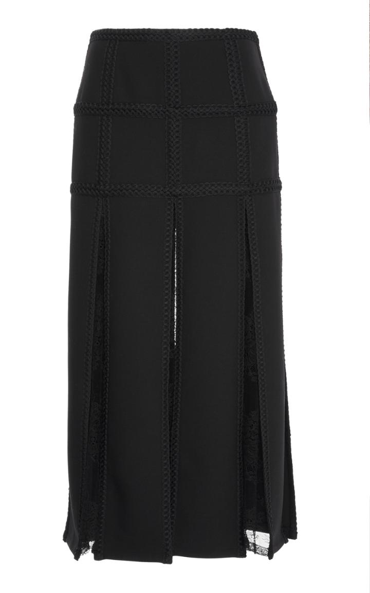 Elie Saab Gabardine Stretch Midi Skirt