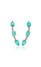 Jack Vartanian Rhodium-plated 18k White Gold Emerald Earrings