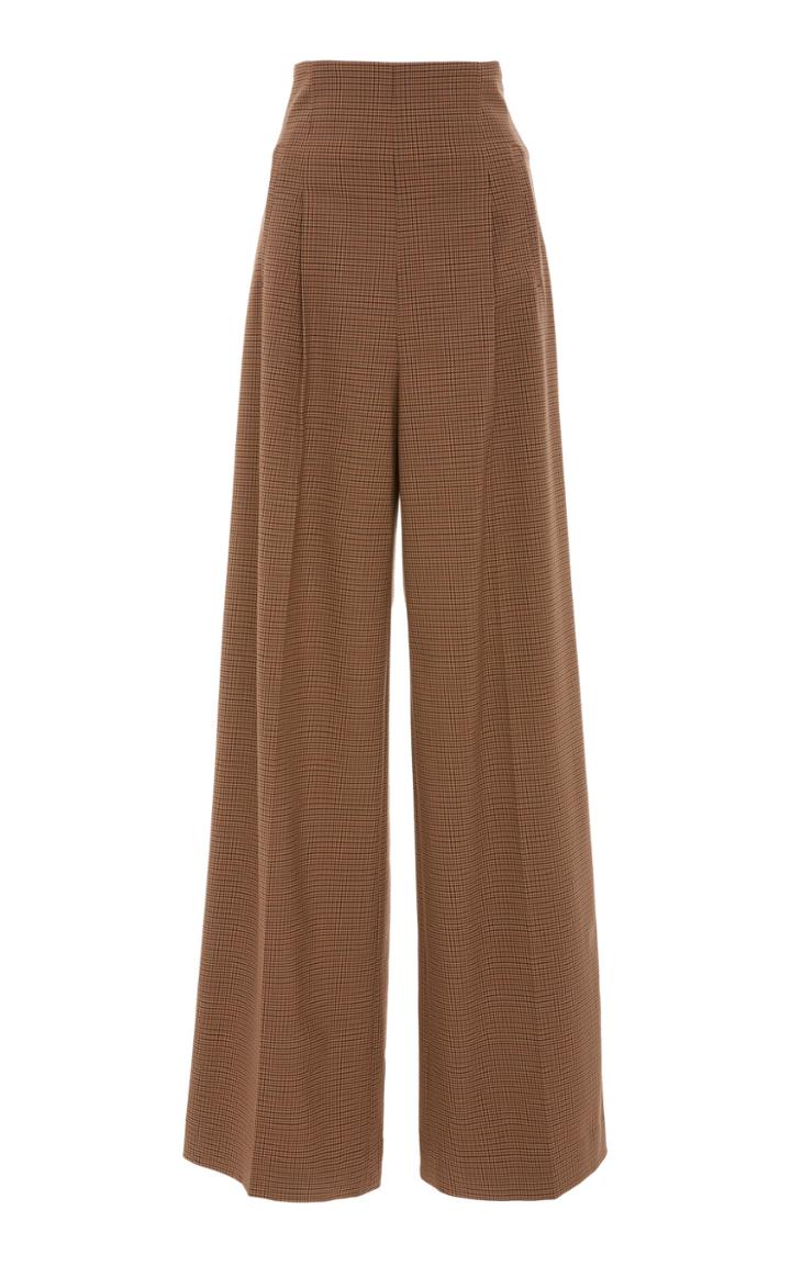 Rosetta Getty Houndstooth High Rise Pleat Front Trouser