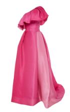 Monique Lhuillier One Shoulder Ruffled Silk Ball Gown