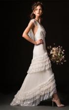 Temperley London Bridal Carmen Gown With Ruffle Cascading Hem