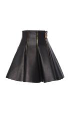 Versace Zip-detailed Flared Leather Skirt