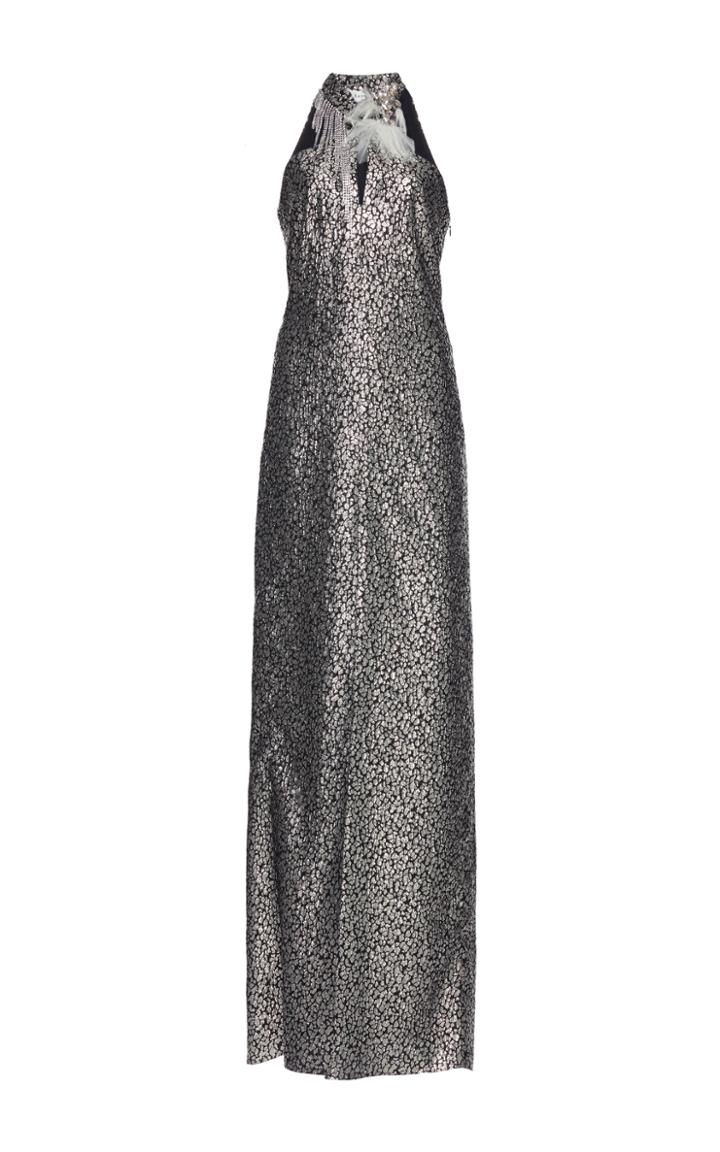 Lanvin Embellished Neckline Gown