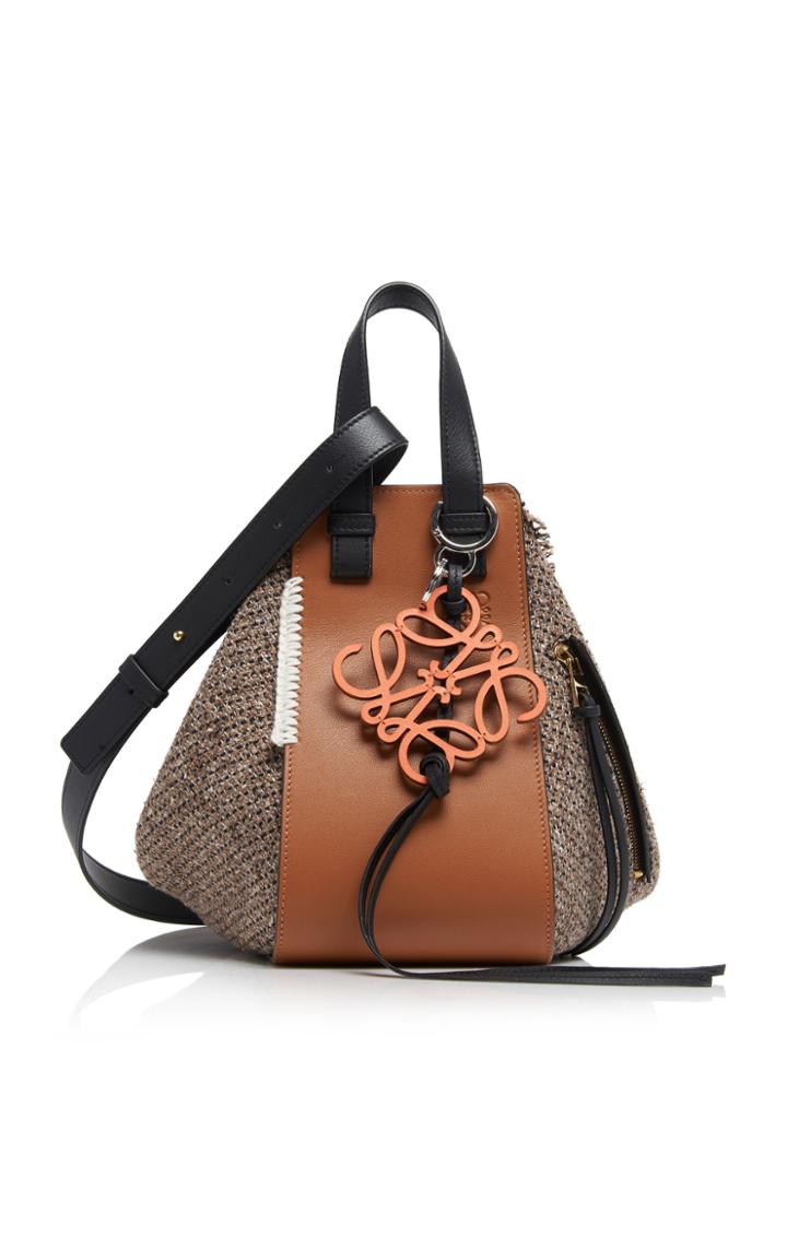 Loewe Hammock Small Leather And Tweed Shoulder Bag