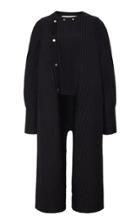 Moda Operandi Jil Sander Pinstriped Silk Jacket With Detachable Sleeves
