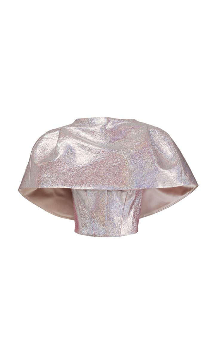 Maticevski Silver Lining Strapless Printed Jersey Top