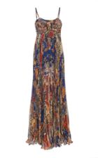 Dundas Printed Pleated Silk-blend Maxi Dress