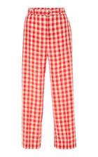 Red Valentino Cupro Vichy Pant With Belt