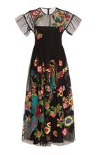 Moda Operandi Red Valentino Bow-detailed Floral-embroidered Tulle Dress Size: 36