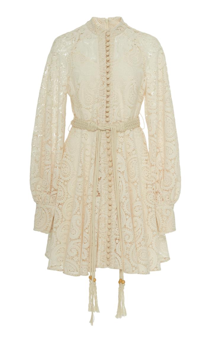Zimmermann Amari Belted Lace Mini Dress