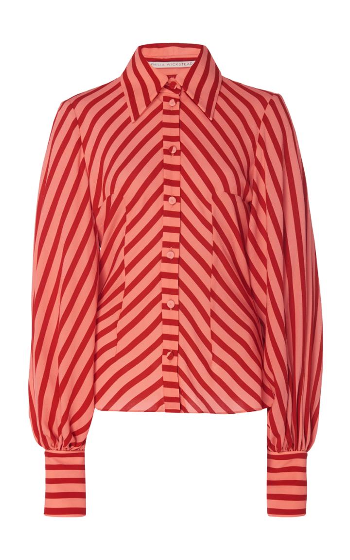 Emilia Wickstead Raven Striped Crepe Top