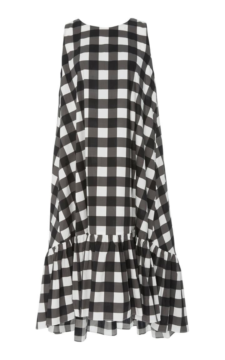 Mds Stripes Ruffle Bottom Dress