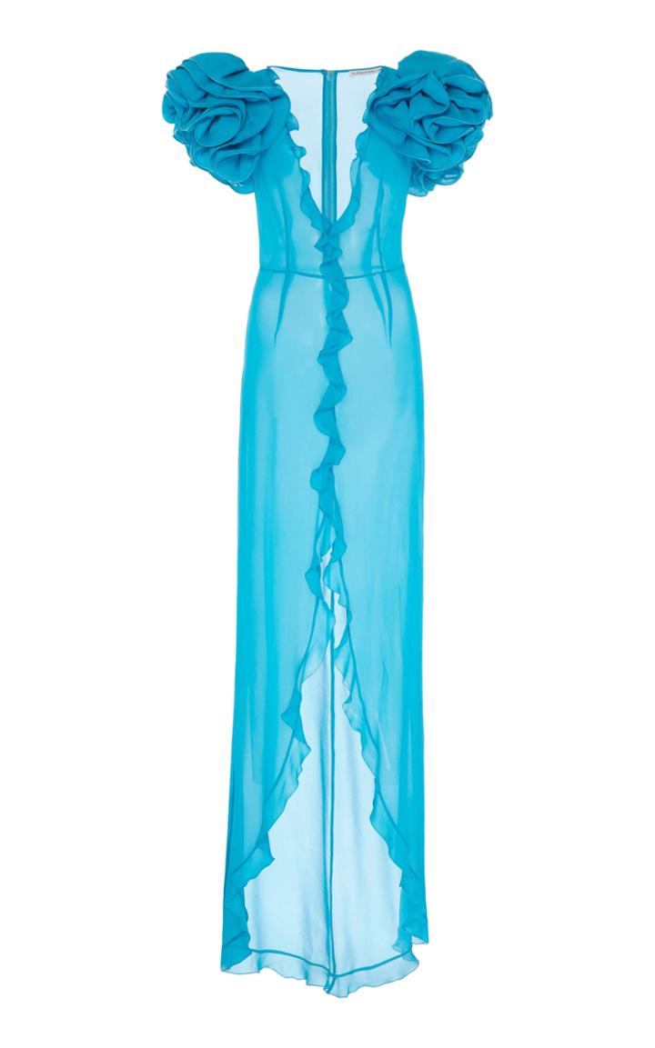 Moda Operandi Alessandra Rich Ruffled Silk-georgette Dress Size: 38