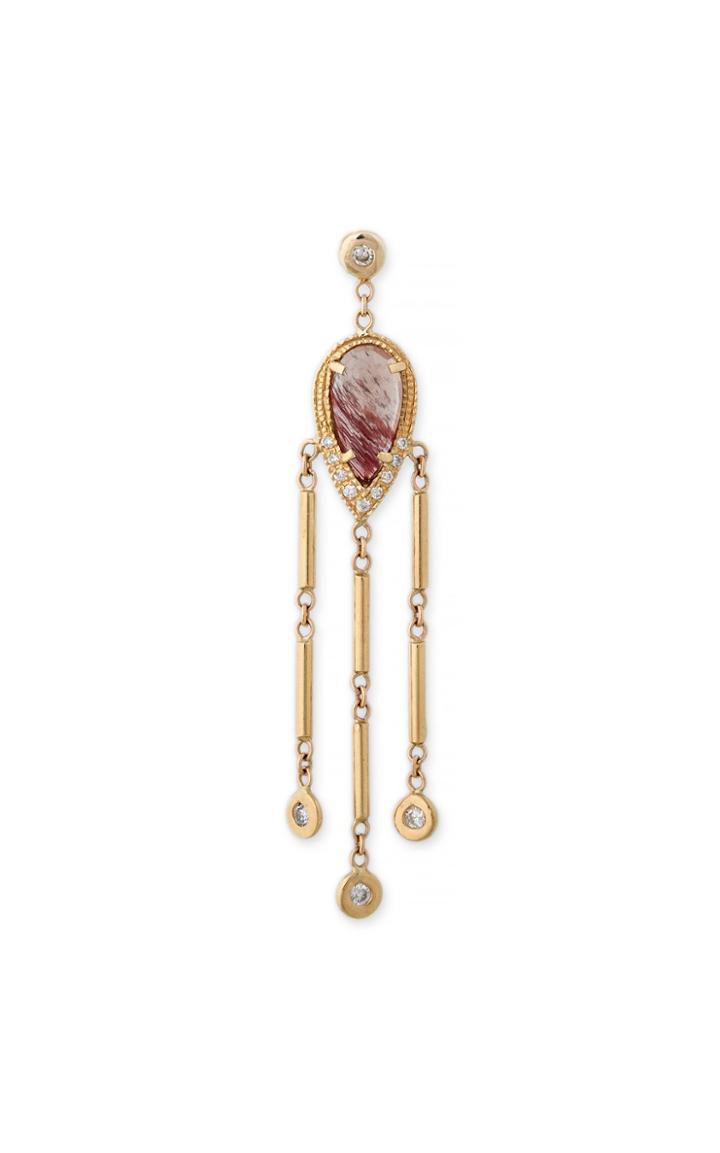 Moda Operandi Jacquie Aiche 14k Yellow Gold Teardrop Sunstone Shower Drop Stud