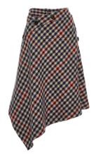 Jw Anderson Asymmetric Checked Wool-blend Skirt