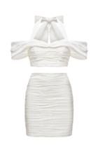 Moda Operandi Rasario Draped Jacquard Top And Draped Jacquard Mini Skirt
