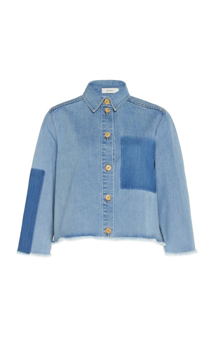 Moda Operandi Eron Roxie Cropped Denim Shirt Size: 32