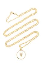 Jemma Wynne 18k Yellow Gold Necklace With Rock Crystal And Diamond Shield