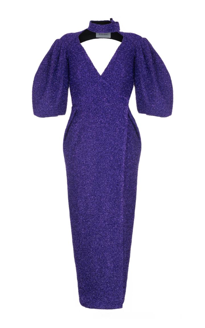 Rasario Puff Sleeve Lurex Dress