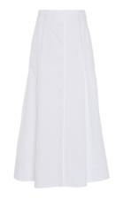 Gabriela Hearst Jean Pleated Cotton Midi Skirt