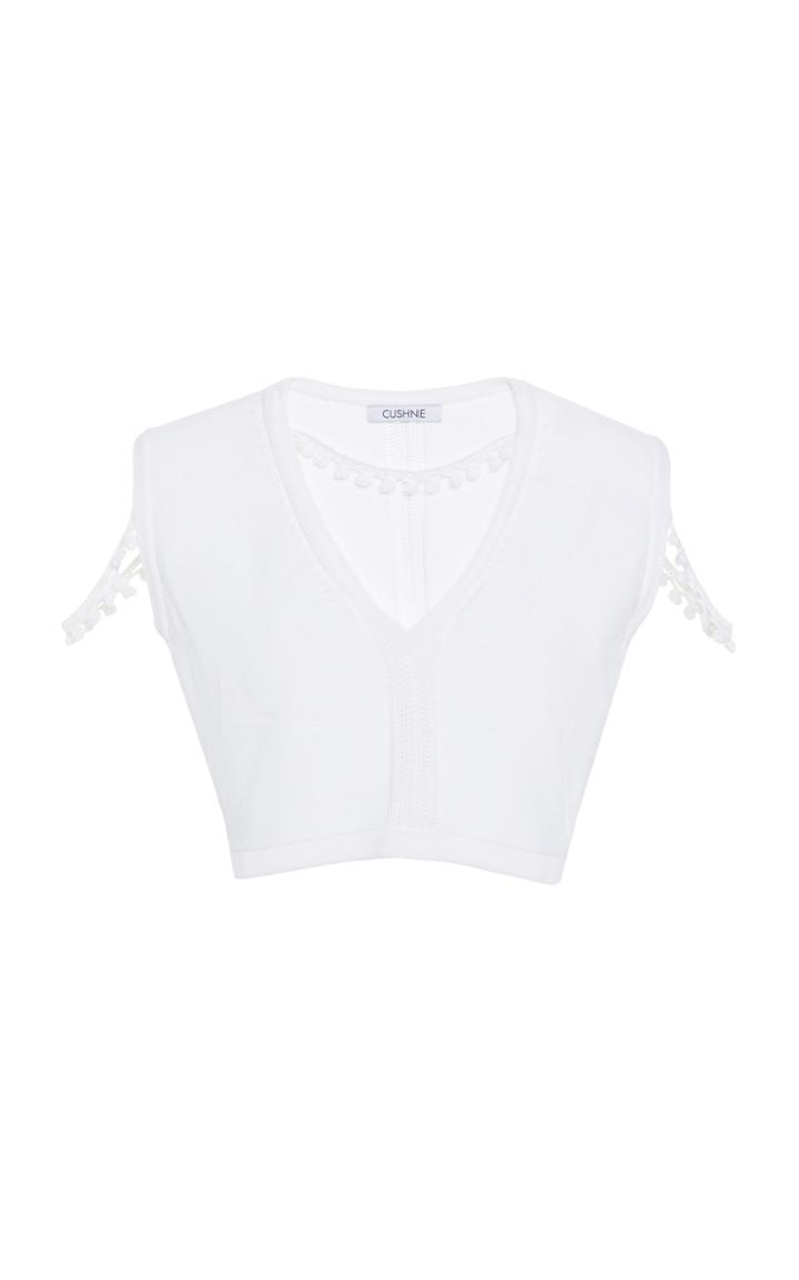 Cushnie Pom-pom Crepe Crop Top