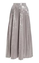 Brandon Maxwell Pleated Sequined Skirt