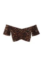 Saloni Clementine Off-the-shoulder Crop Choli