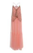 Blumarine Embroidered Silk Maxi Dress