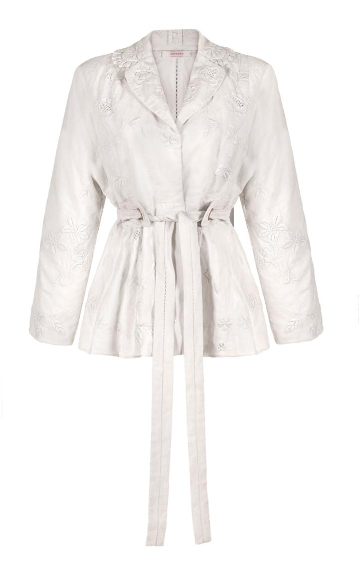 Moda Operandi Nevenka Let Is Rain Down On Me Embroidered Linen Jacket
