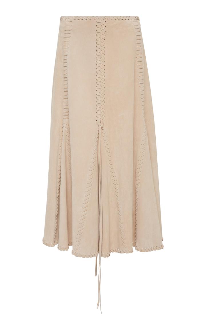 Jonathan Simkhai Braided Suede Midi Skirt