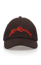 Alexander Mcqueen Logo-embroidered Cotton-twill Cap Size: L