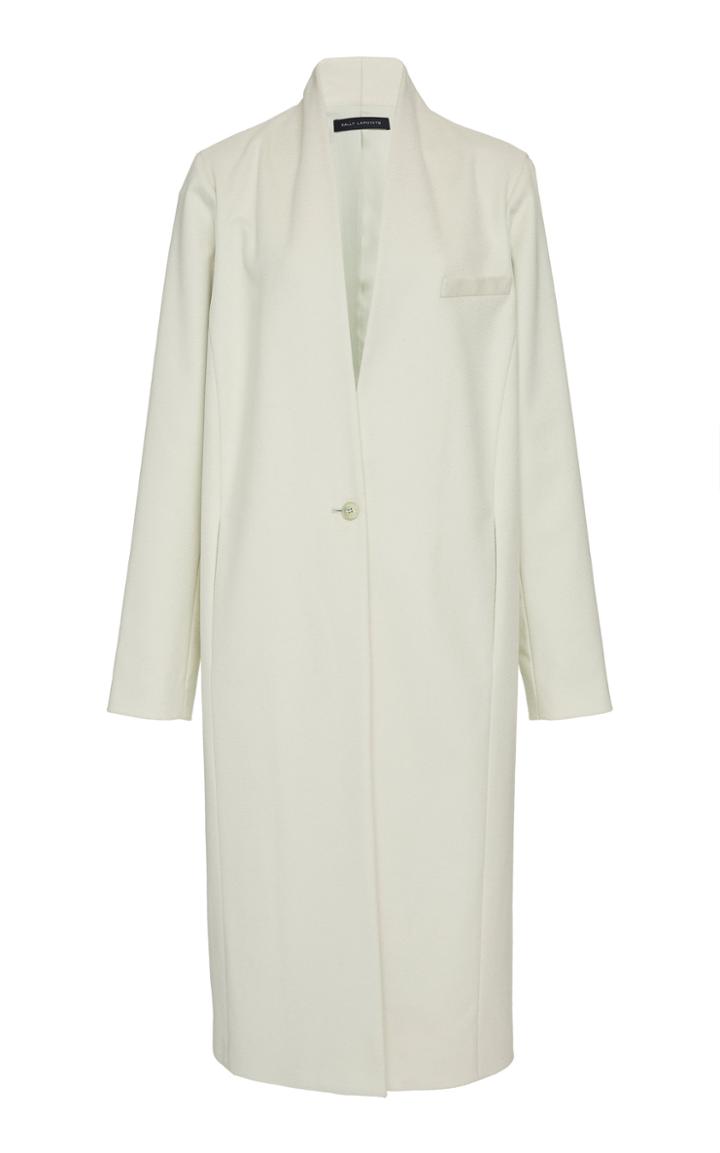 Lapointe Brushed Wool High Neck Single Breasted Coat