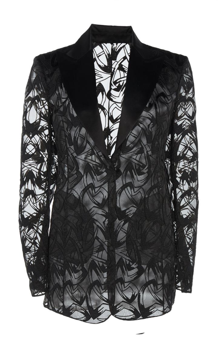 Akris Sheer Embordered Voile Jacket