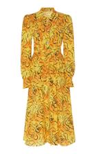 Moda Operandi Alessandra Rich Printed Collared Neckline Silk Dress Size: 36