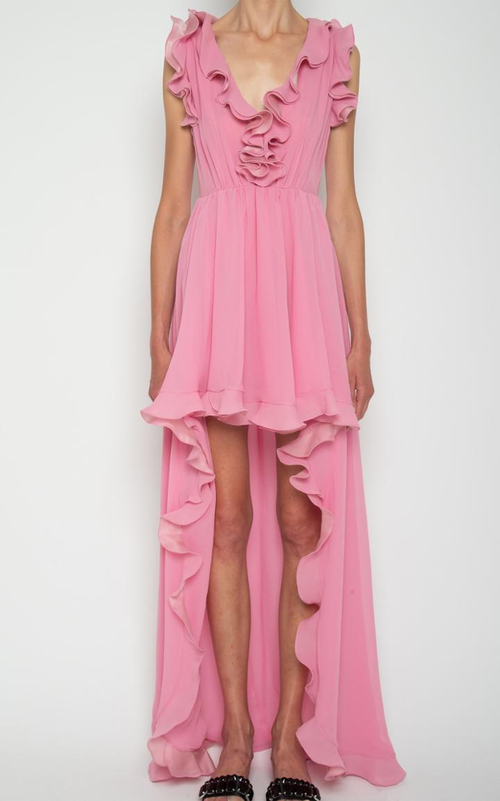 Moda Operandi Giambattista Valli Ruffled High-low Silk Dress