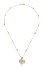 Gioia 18k Gold Platinum Diamond And Sapphire Necklace