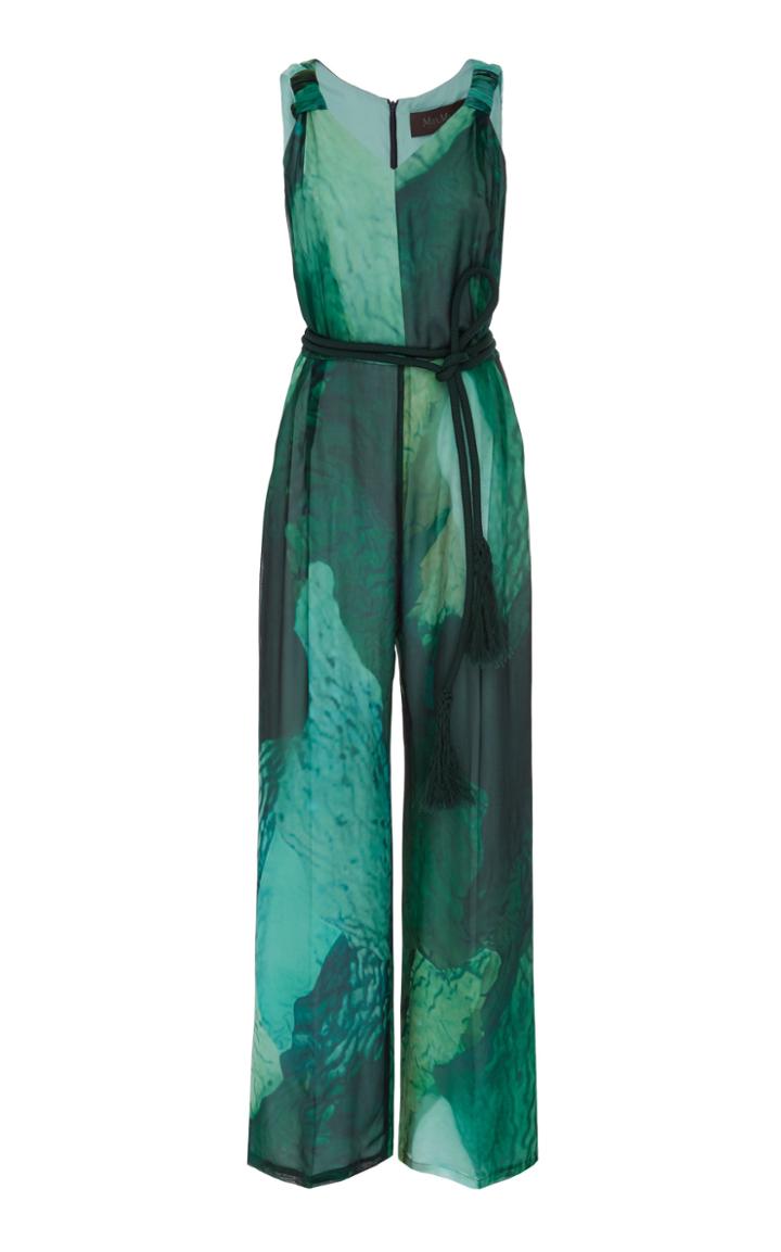 Max Mara Printed Wide-leg Silk-chiffon Jumpsuit