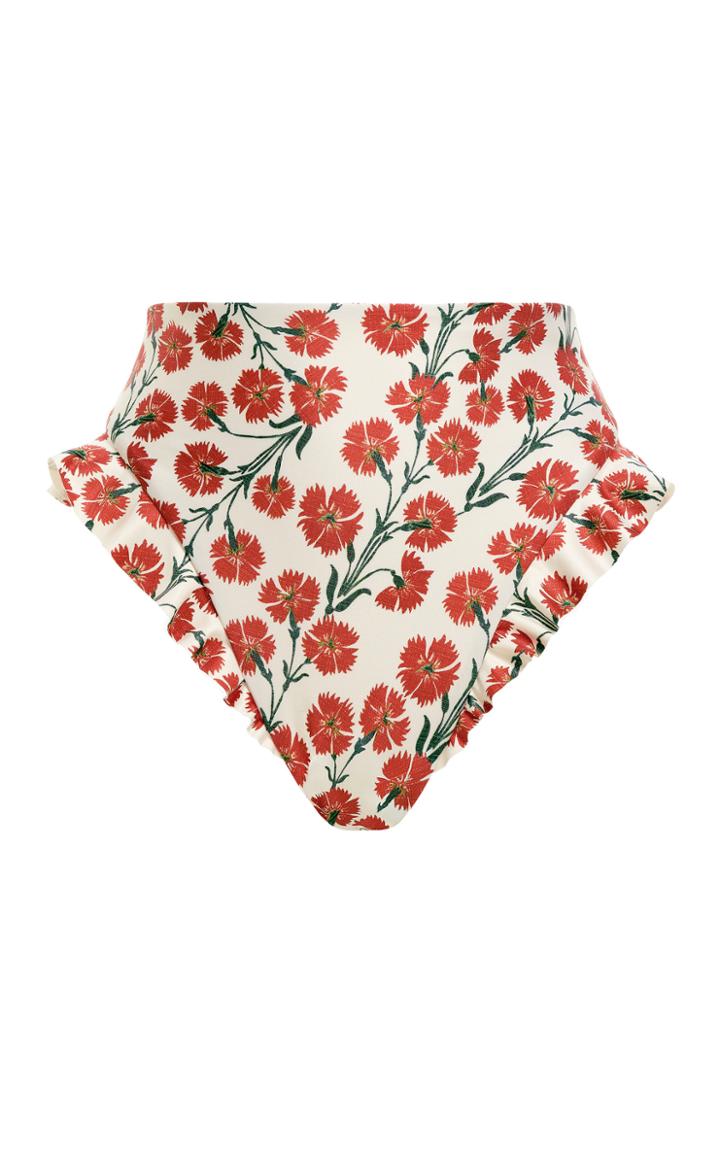 Moda Operandi Agua By Agua Bendita Jengibre Ruffled Bermelo-print Bikini Bottom