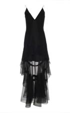 Olivier Theyskens Sheer Hem Silk Dress