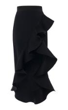 David Koma Asymmetric High-waist Cady Midi Skirt
