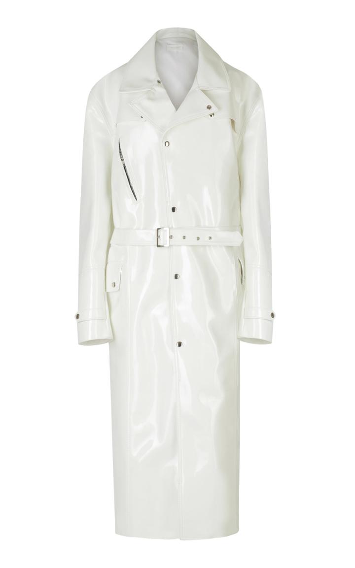 Strateas Carlucci White Oversized Meta Belted Trench