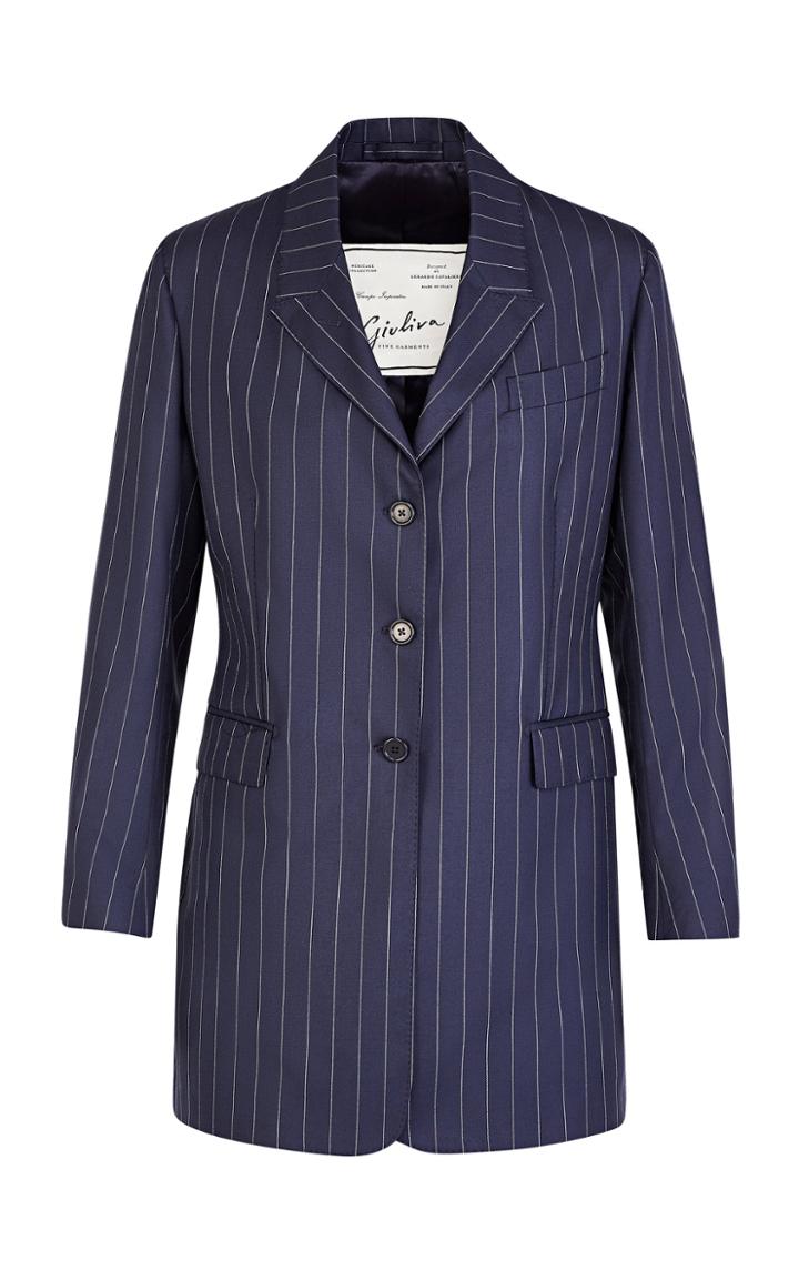 Giuliva Heritage Karen Pinstripe Wool Blazer