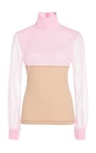 Victoria Beckham Sheer Turtleneck With Contrast Body