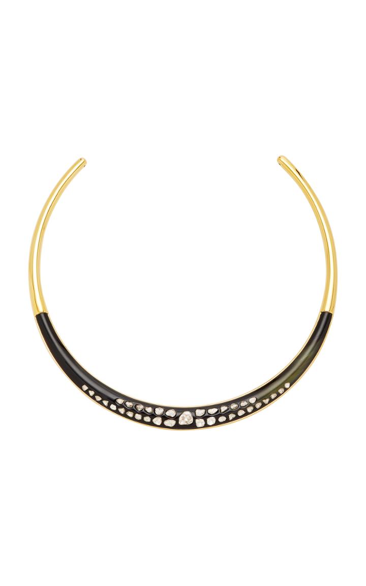 Ashley Pittman Dark Horn And Diamond Inlay Harper Choker